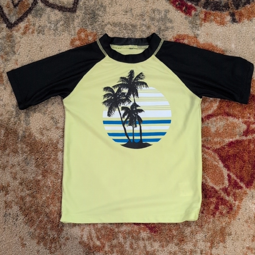 Tony Hawk Black and Green Rashguard Swim Top